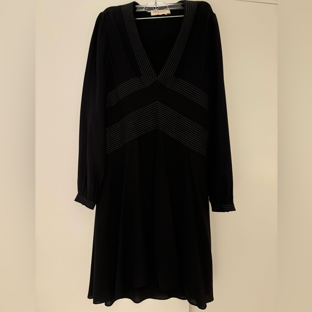 Tory Burch Navy Blue V Neck Dress